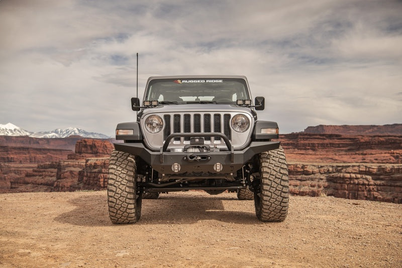 Rugged Ridge Bumpers - Steel Rugged Ridge HD Bumper Full Width Front 07-18 Jeep Wrangler JK 18-20 Jeep Wrangler JL 2020 JT