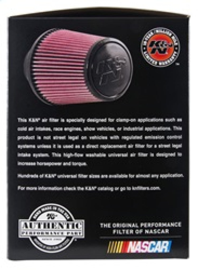 K&N Engineering Air Filters - Universal Fit K&N Universal Rubber Filter - Round Tapered 6in Base OD x 3in Flange ID x 6in H