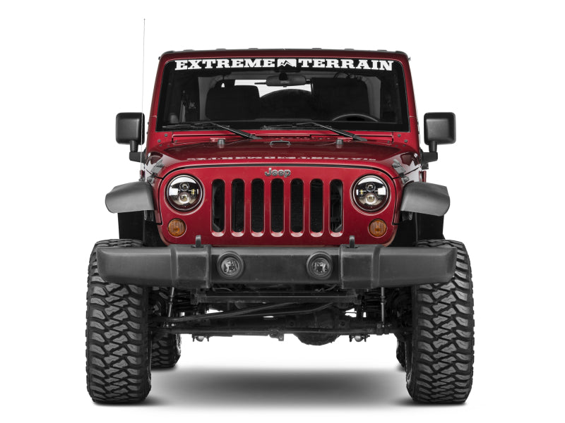 Raxiom Headlights Raxiom 97-18 Jeep Wrangler TJ/JK Axial Series LED Daymaker Headlights- Black Housing (Clear Lens)