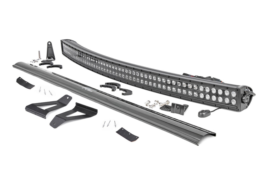 Rough Country LED Light Bars Jeep 50-inch Black Series Curved LED Light Bar Upper Windshield Kit 84-01 Jeep XJ Cherokee Rough Country - 70072