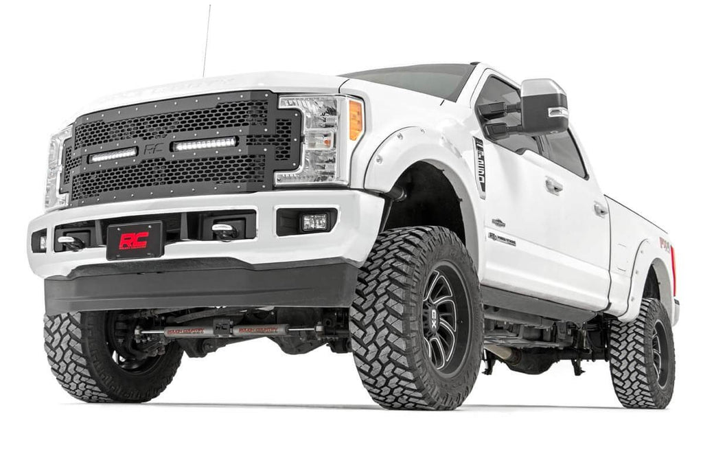 Rough Country Grilles Ford Mesh Grille w/Dual 12 Inch Black-Series LEDs 17-19 Super Duty Rough Country - 70216