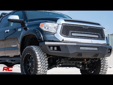 Rough Country Grilles Toyota Mesh Grille w/30 Inch Dual Row Black Series LED w/Cool White DRL 14-17 Tundra Rough Country - 70225
