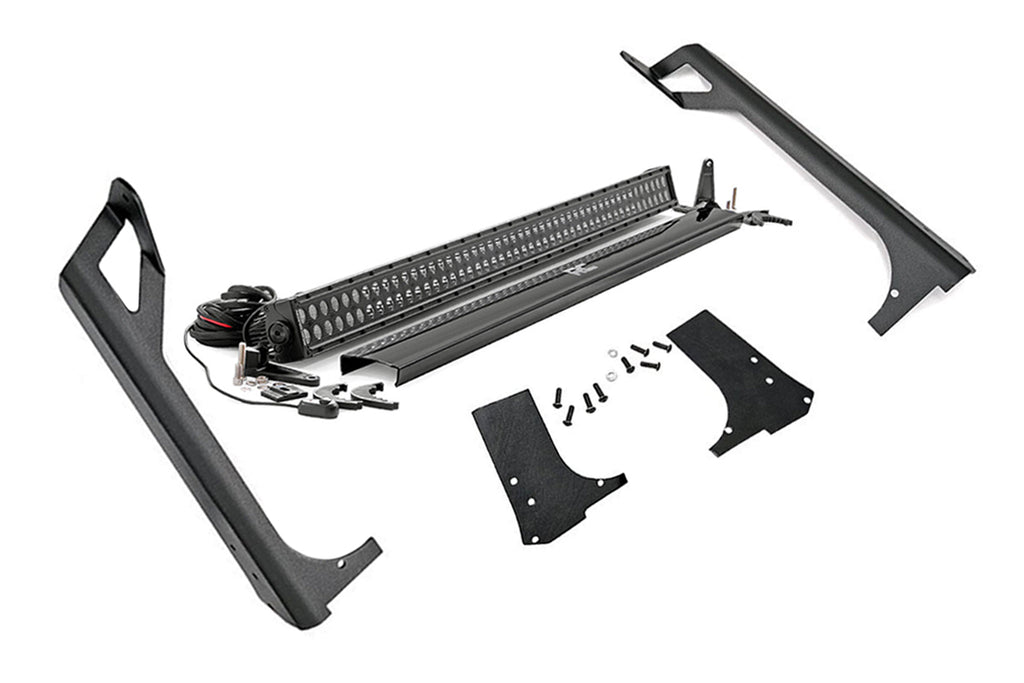 Rough Country LED Light Bars Jeep 50-Inch Straight LED Light Bar Upper Windshield Kit w/ Black Series LED 97-06 TJ Rough Country - 70503BL