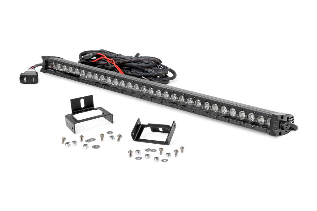Rough Country LED Grille Kit Ford Super Duty 30-inch Black Series Cree LED Grille Kit w/Cool White DRL (Single) Rough Country - 70530BLDRL