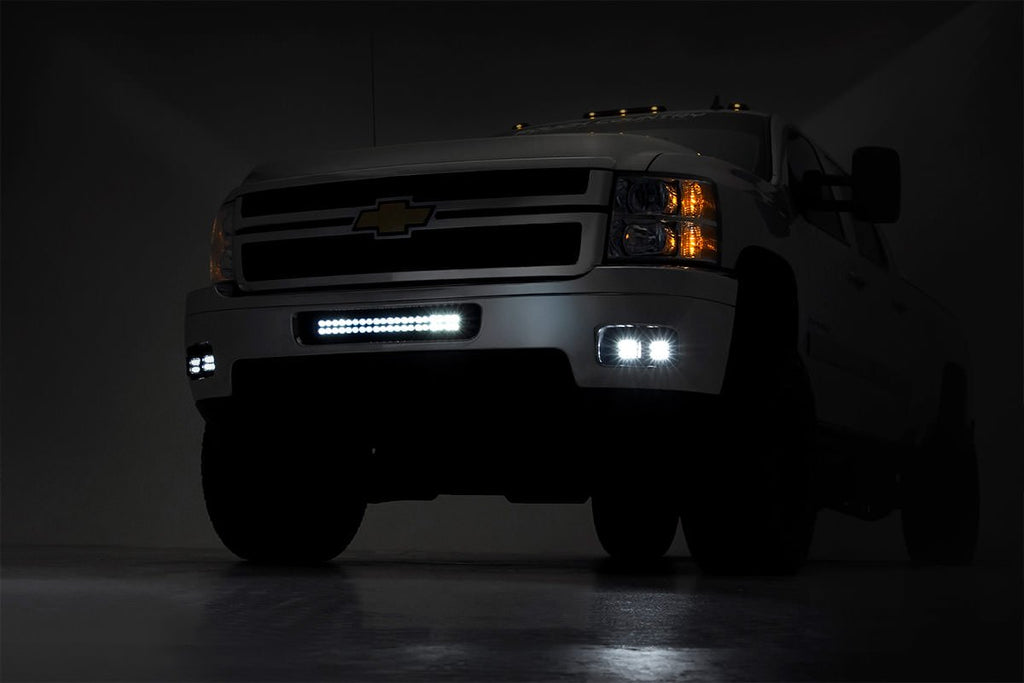 Rough Country Fog Lights Chevrolet LED Fog Light Kit Black Series 11-14 Silverado HD Rough Country - 70628