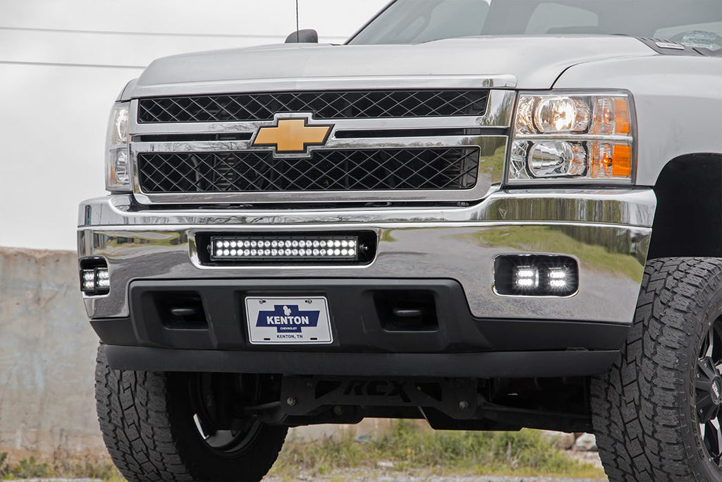 Rough Country Fog Lights Chevrolet LED Fog Light Kit Black Series 11-14 Silverado HD Rough Country - 70628