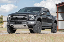 Load image into Gallery viewer, Rough Country Fog Lights Ford Triple LED Fog Light Kit Black Series w/Amber DRL 17-19 F-150 Raptor Rough Country - 70700DRLA