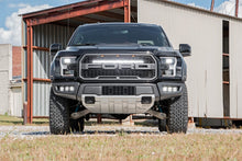 Load image into Gallery viewer, Rough Country Fog Lights Ford Triple LED Fog Light Kit Black Series w/Amber DRL 17-19 F-150 Raptor Rough Country - 70700DRLA