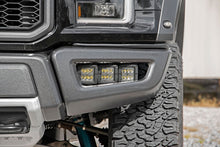 Load image into Gallery viewer, Rough Country Fog Lights Ford Triple LED Fog Light Kit Black Series w/White DRL 17-19 F-150 Raptor Rough Country - 70700DRL