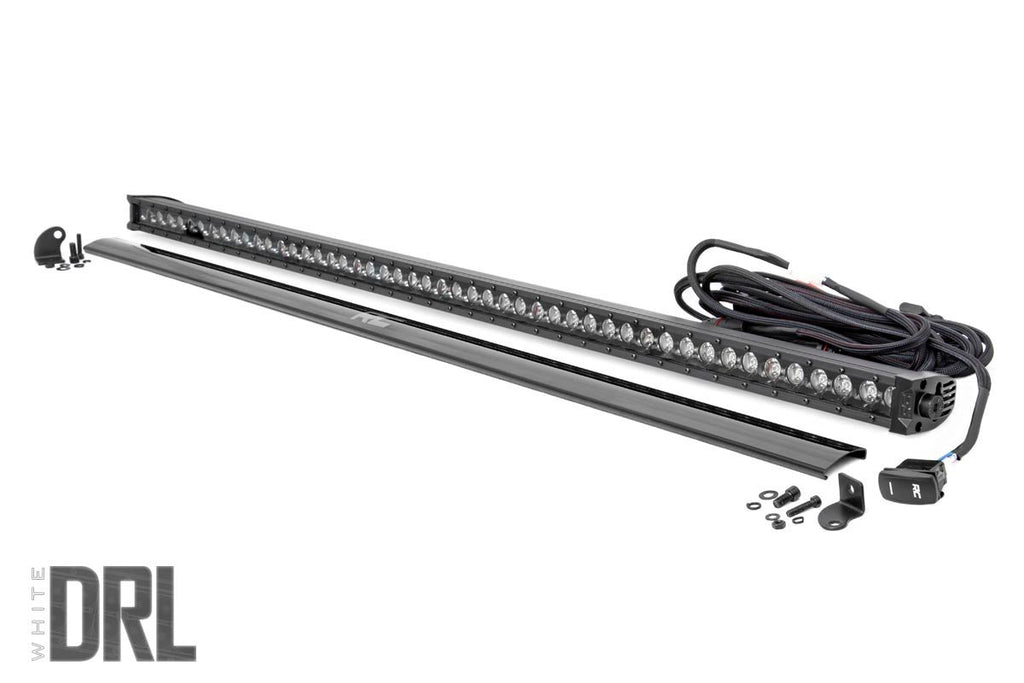 Rough Country LED Light Bars 50 Inch Straight CREE LED Light Bar Single Row Black Series w/Cool White DRL Rough Country - 70750BLDRL