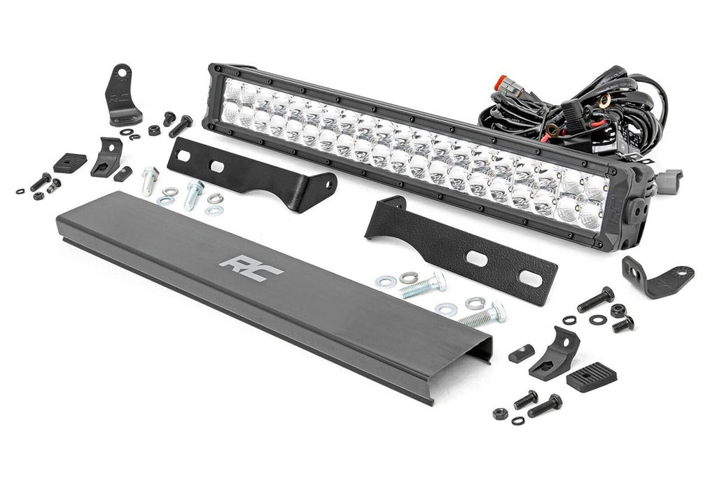 Rough Country LED Light Bars Jeep 20 Inch LED Bumper Kit Chrome Series w/Cool White DRL 11-20 WK2 Grand Cherokee Rough Country - 70775