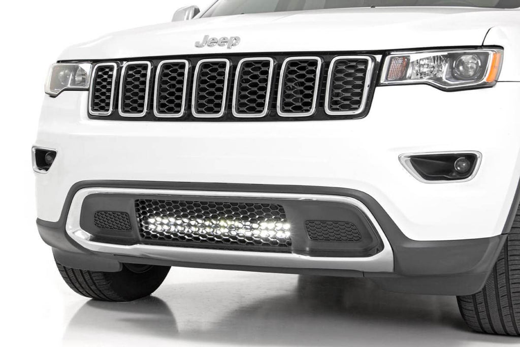 Rough Country LED Light Bars Jeep 20 Inch LED Bumper Kit Chrome Series w/Cool White DRL 11-20 WK2 Grand Cherokee Rough Country - 70775