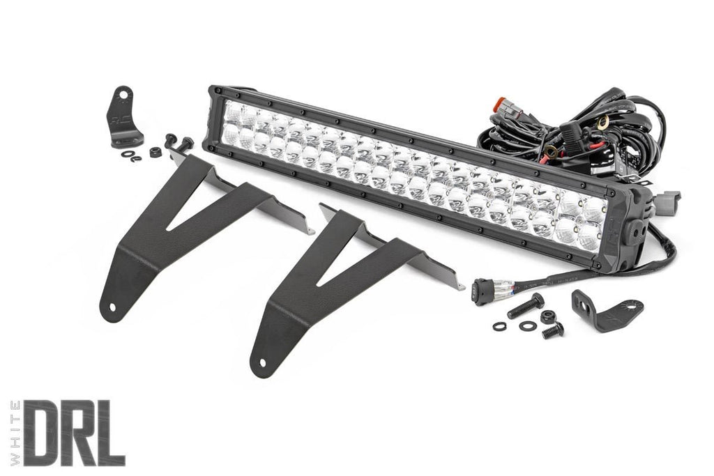 Rough Country LED Light Bars Dodge 20 Inch LED Bumper Kit Chrome Series w/Cool White DRL 19-20 RAM 1500 Rough Country - 70780