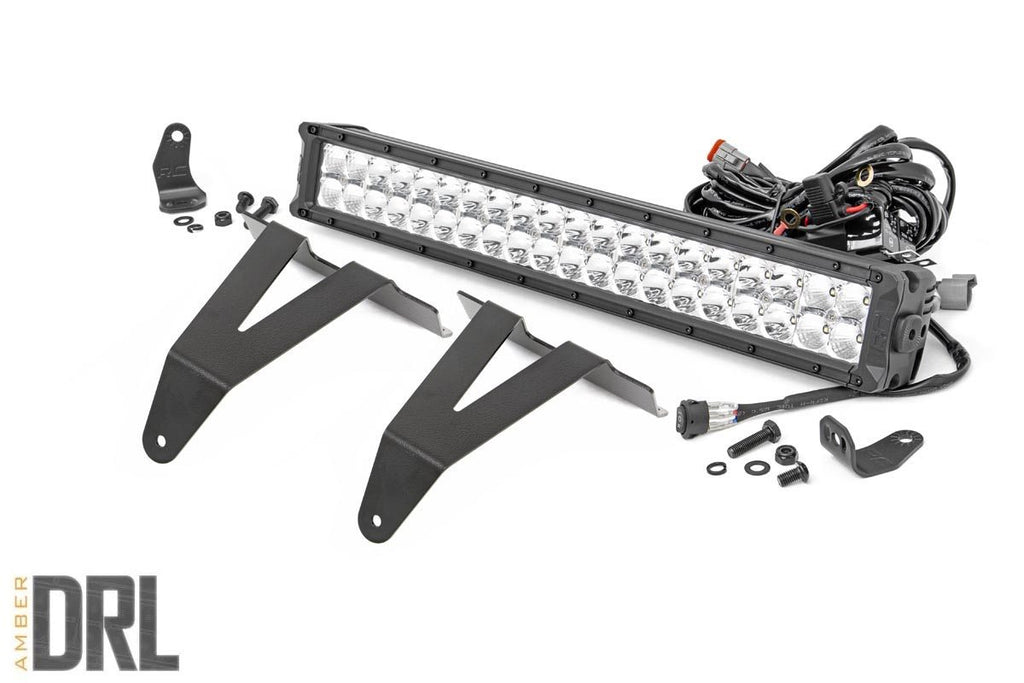Rough Country LED Light Bars Dodge 20 Inch LED Bumper Kit Chrome Series w/Amber DRL 19-20 RAM 1500 Rough Country - 70781