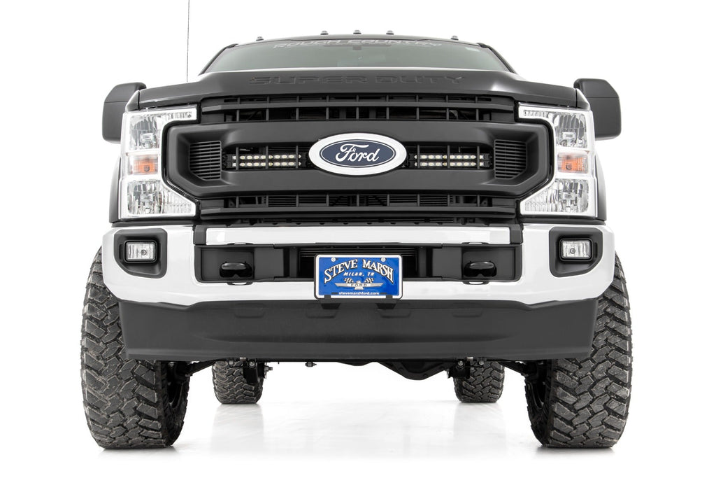 Rough Country LED Light Bars LED Light Kit Grille Mount 10 Inch Black Series Slimline 20-21 Ford Super Duty Rough Country - 70898