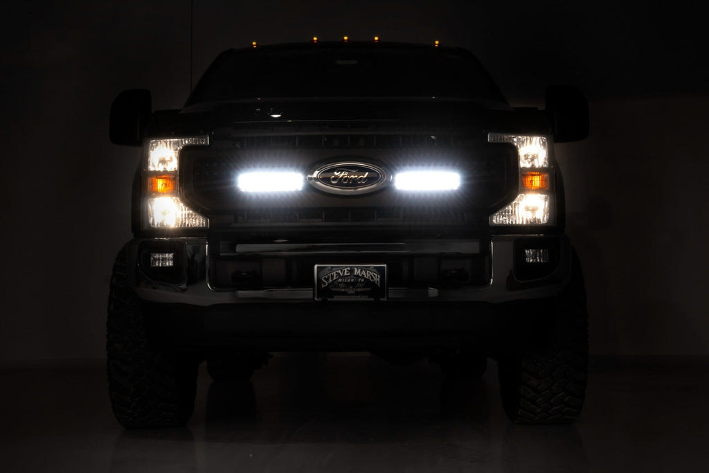 Rough Country LED Light Bars LED Light Kit Grille Mount 10 Inch Black Series Slimline 20-21 Ford Super Duty Rough Country - 70898
