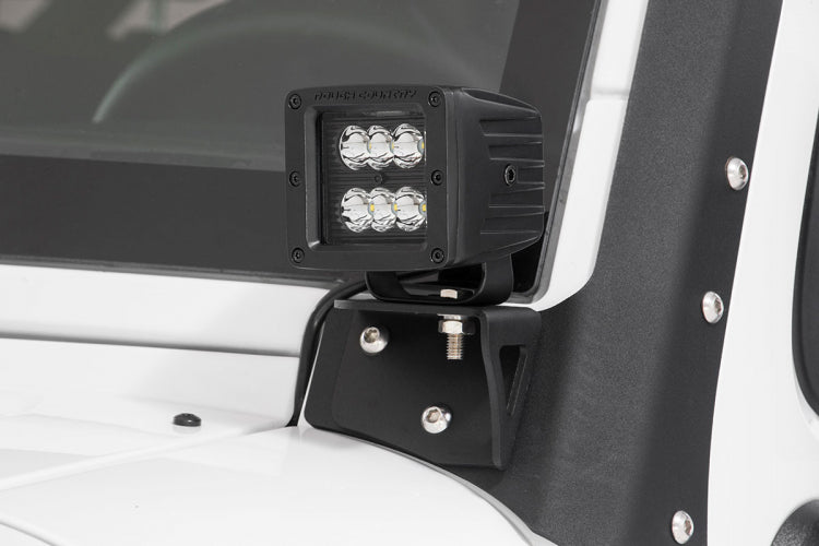 Rough Country LED Light Bars 2 Inch Square Cree LED Lights Pair Black Series, Spot Beam Rough Country - 70903BL