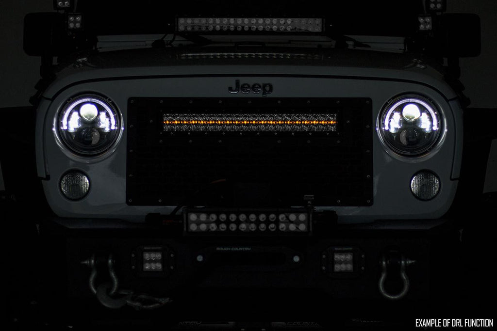 Rough Country LED Light Bars Cree LED Light Bar 20 Inch Dual Row Black Series w/Amber DRL Rough Country - 70920BDA
