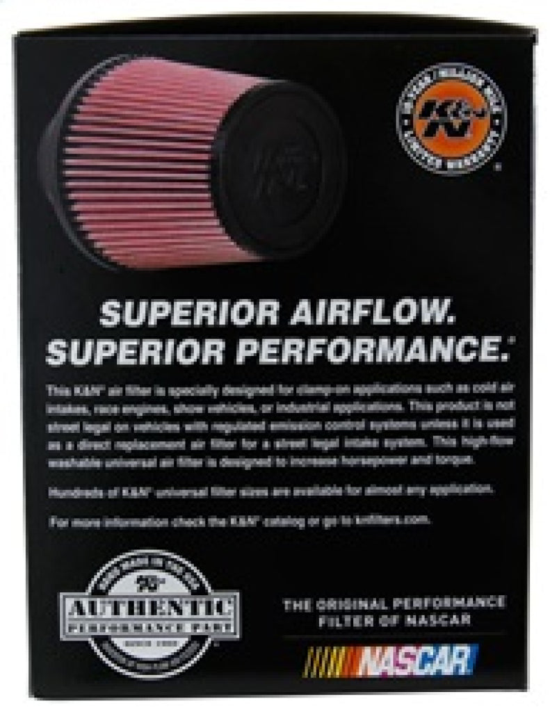 K&N Engineering Air Filters - Universal Fit K&N Universal Rubber Filter 3 1/2inch ID FLG / 6inch Base / 4-5/8inch Top / 6inch Height