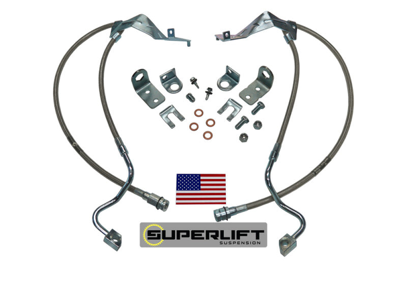 Superlift Brake Line Kits Superlift 05-07 Ford F-250/F-350 w/ 4-8in Lift Kit (Pair) Bullet Proof Brake Hoses