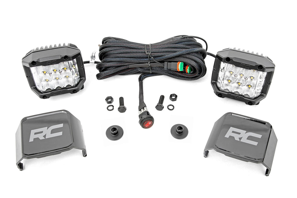 Rough Country LED Light Bars LED Light Ditch Mount 2 Inch Chrome Series Pair Wide 21-22 Ford Bronco Rough Country - 71050