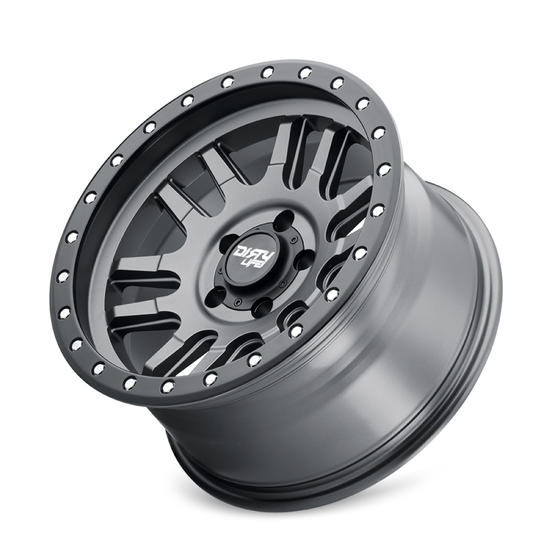 Dirty Life Wheels - Cast Dirty Life 9309 Canyon Pro 17x9/5x127 BP/-38mm Offset/71.5mm Hub Satin Graphite Wheel - Beadlock