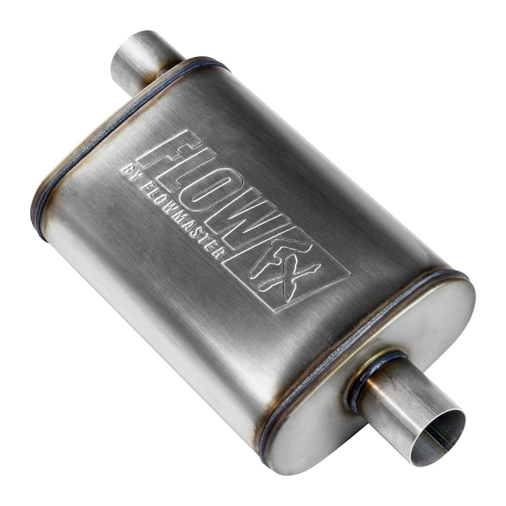 Flowmaster Exhaust Muffler FlowFX Muffler; 2.25 Offset In/2.25 Center Out; Clamp On; 409 Stainless Steel; - 71225