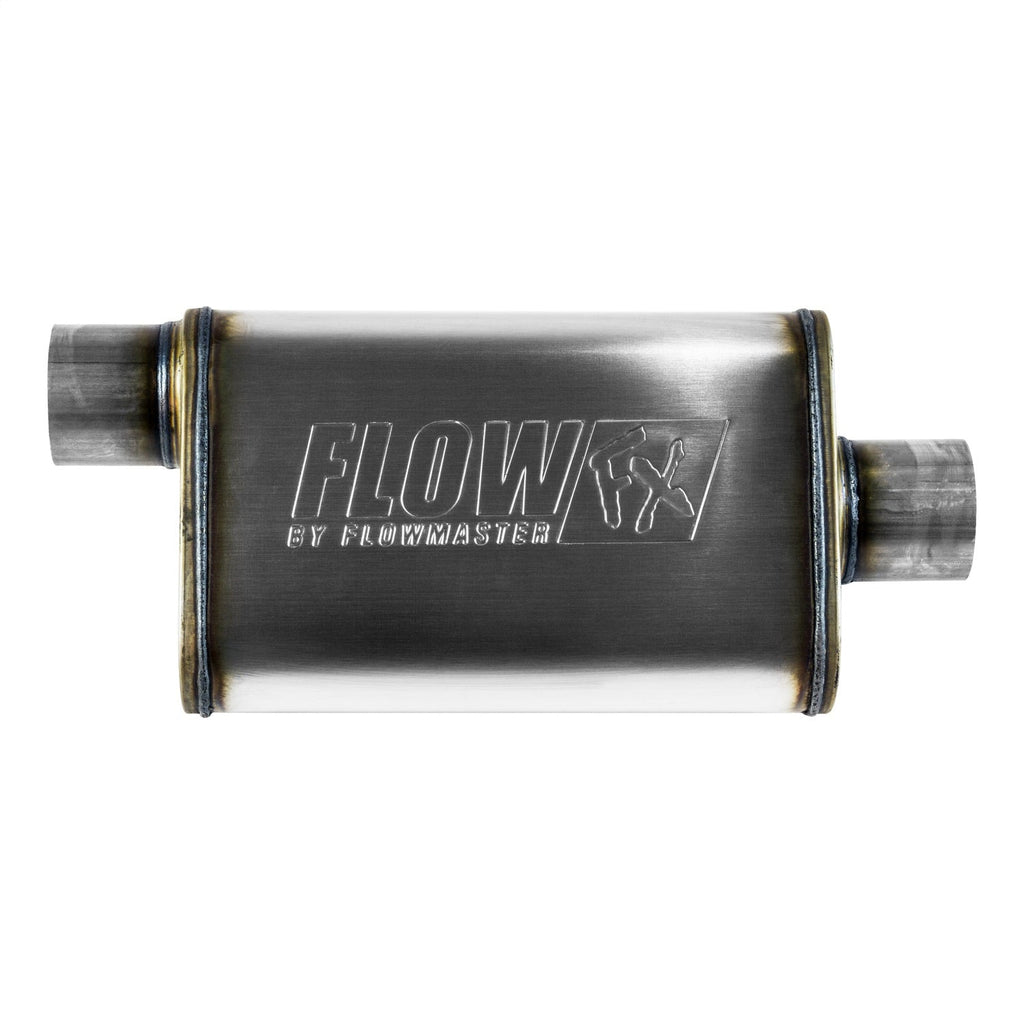 Flowmaster Exhaust Muffler FlowFX Muffler; 3 Offset In/3 Center Out; Clamp On; 409 Stainless Steel; - 71229