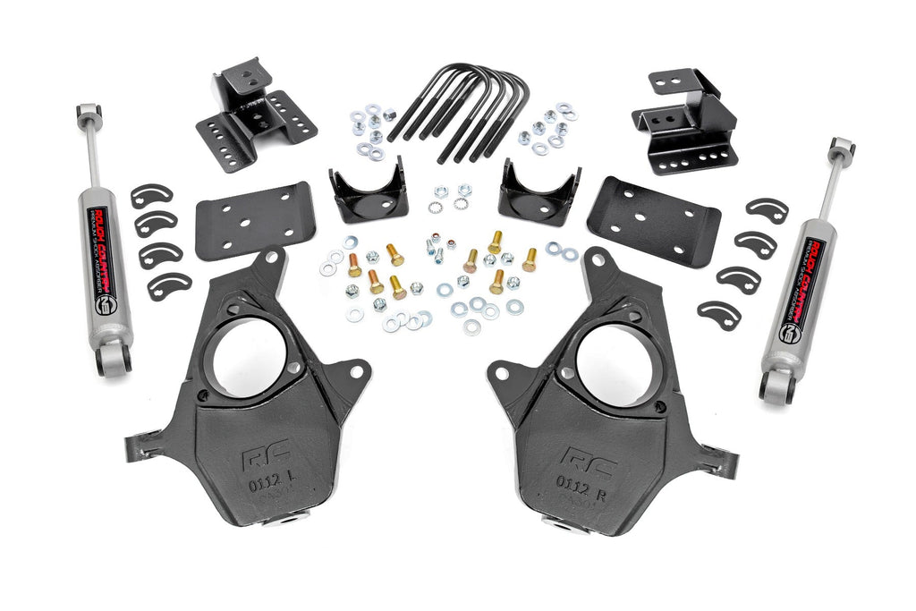 Rough Country Lift Kits 2 Inch Front Lowering Kit 4 Inch Rear Lowering Alum/Stamped Knuckle 14-18 Chevy/GMC 1500 Rough Country - 71630