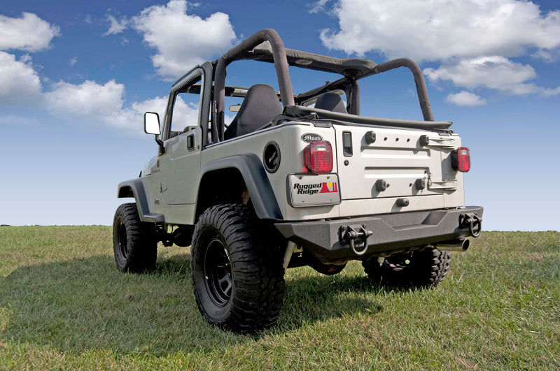 Rugged Ridge Bumpers - Steel Rugged Ridge XHD Rear Bumper 76-06 Jeep CJ / Jeep Wrangler