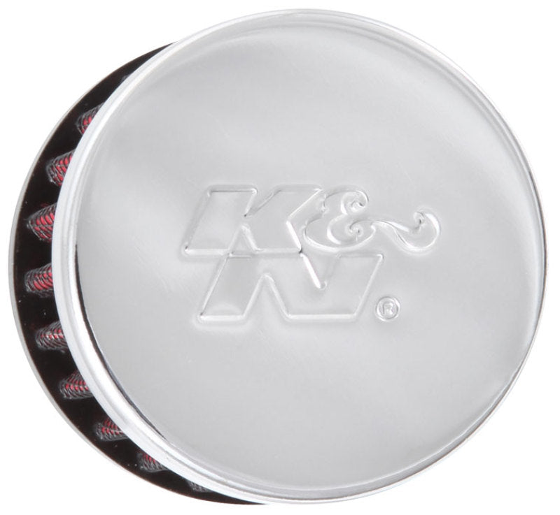 K&N Engineering Air Filters - Universal Fit K&N Clamp On Rubber Base Crankcase Vent Filter 0.375in Flange ID x 2in OD x 1.5in Height