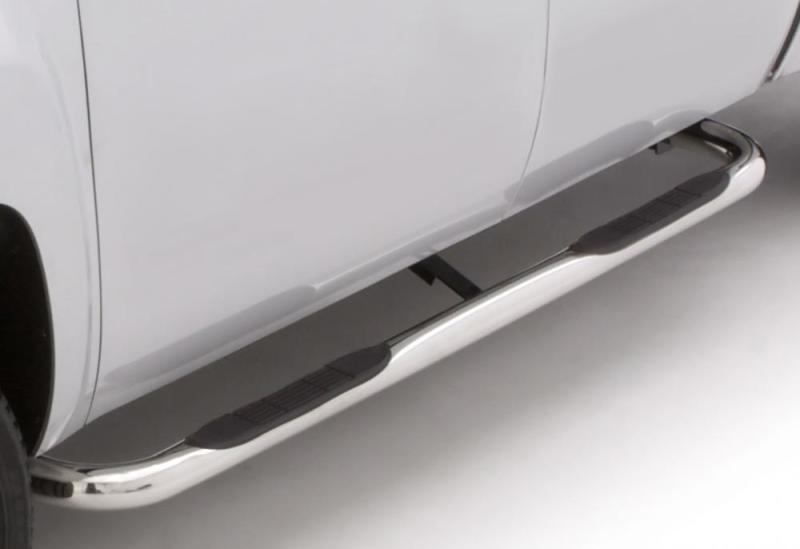 LUND Nerf Bars Lund 07-17 Chevy Silverado 1500 Ext. Cab 3in. Round Bent SS Nerf Bars - Polished