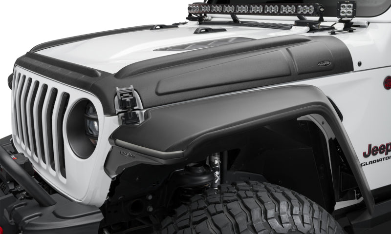 Bushwacker Body Armor & Rock Rails Bushwacker 18-22 Jeep Wrangler 2/4dr / 20-22 Jeep Gladiator Trail Armor Hood Armor (3pc) - Tex. Blk