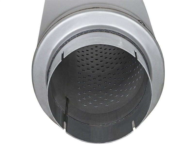 aFe Muffler aFe ATLAS Aluminized Steel Muffler 5in Center/Center 24in L x 7in Diameter - Round Body