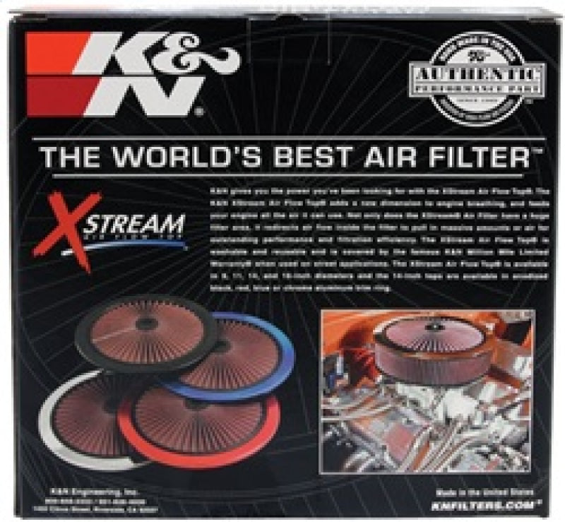 K&N Engineering Air Filters - Universal Fit K&N X-Stream Top Filter Only 11in - Black