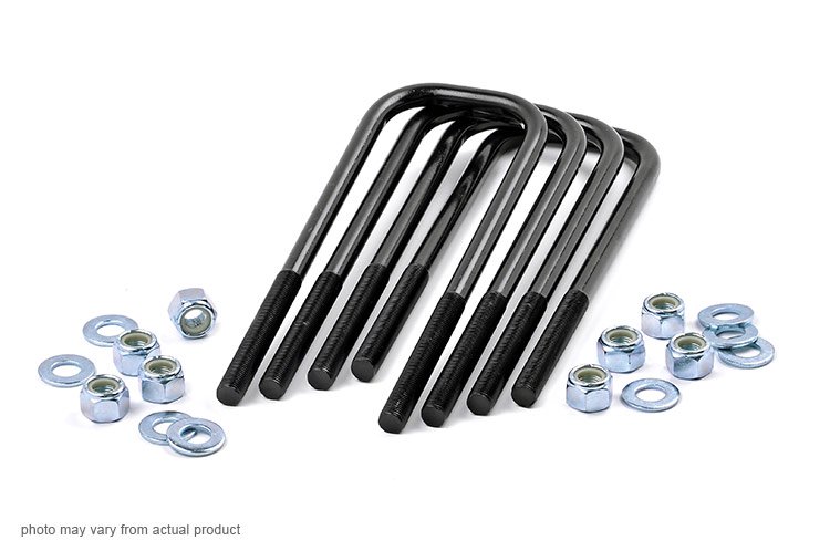 Rough Country U Bolts 9/16 Inch Large Radius U Bolts 3.125 x 11.5 E Coated Black Corrosion Resistant Set of 4 Rough Country - 7653