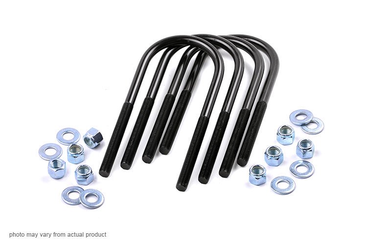 Rough Country U Bolts 5/8 Inch Round U Bolts 3.625 x 13.5 E Coated Black Corrosion Resistant Set of 4 Rough Country - 7661