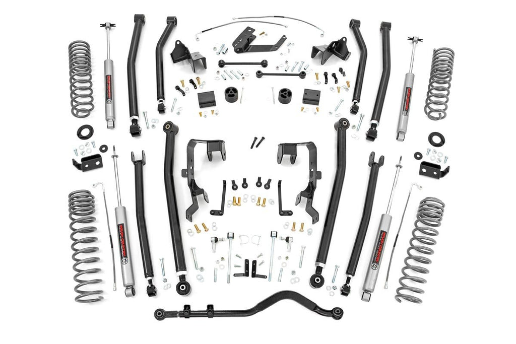 Rough Country Lift Kits 4.0 Inch Jeep Long Arm Suspension Lift Kit 07-11 Wrangler JK 4-door Rough Country - 78530A