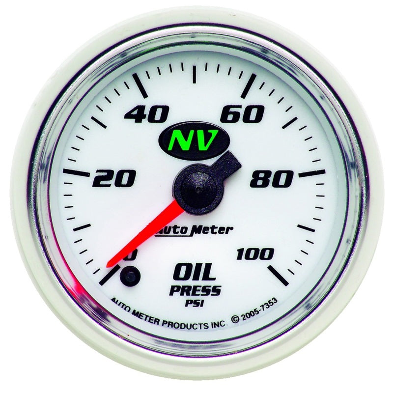 AutoMeter Gauges Autometer NV 2-1/16in 0-100 PSI Stepper Motor Oil Temp Gauge