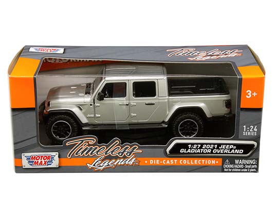 Motormax Motormax 1:27 2021 Jeep Gladiator Overland Hard Top (Silver) - Timeless Legends Window Box