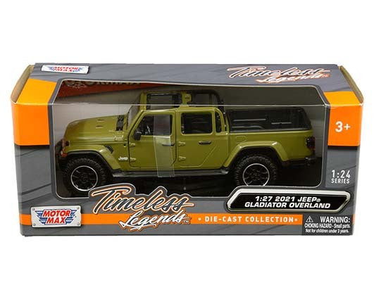 Motormax Motormax 1:27 2021 Jeep Gladiator Overland Open Top (Green) - Timeless Legends Window Box