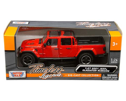 Motormax Motormax 1:27 2021 Jeep Gladiator Rubicon with open top (Red) - Timeless Legends Window Box