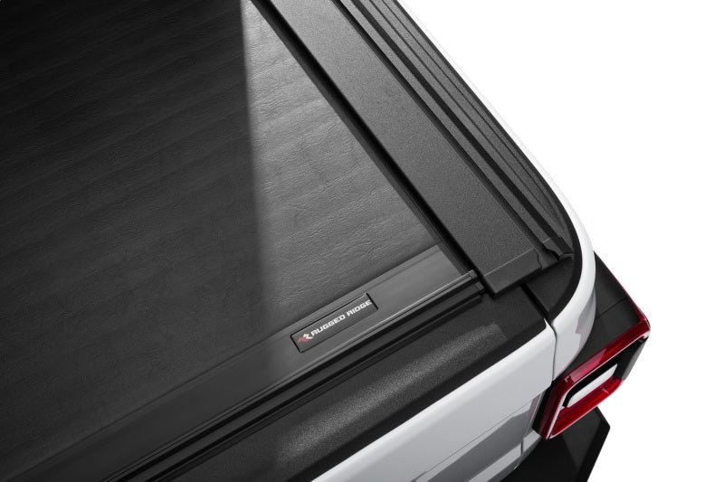 Rugged Ridge Tonneau Covers - Hard Fold Rugged Ridge 20-22 Jeep Gladiator w/o Trail Rail Sys Armis Tonneau Cover w/Max Track - Tex. Blk
