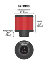 Load image into Gallery viewer, K&amp;N Engineering Air Filters - Universal Fit K&amp;N Clamp On Rubber Base Crankcase Vent Filter 0.5in Flange ID 2in OD 1.5in Height
