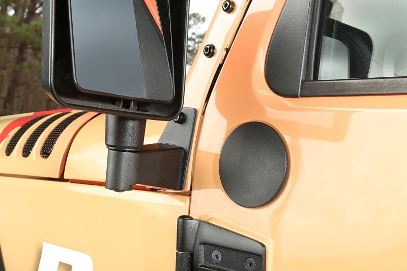 Rugged Ridge Exterior Trim Rugged Ridge 07-18 Jeep Wrangler JK Textured Black Mirror Relocation Brackets