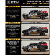 Load image into Gallery viewer, ICON Leaf Springs &amp; Accessories ICON 2005+ Toyota Tacoma Multi Rate RXT Leaf Pack w/Add In Leaf