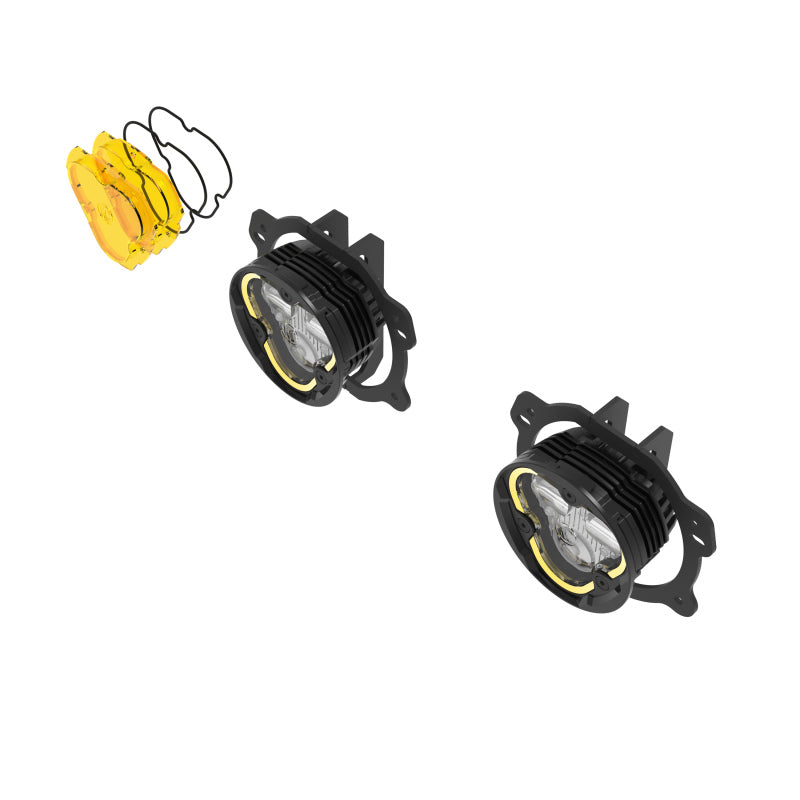 KC HiLiTES Light Bars & Cubes KC HiLiTES FLEX ERA 3 Dual Mode SAE Fog Lights - 2-Light Master Kit for Jeep JK/JL/JT Plastic Bumper