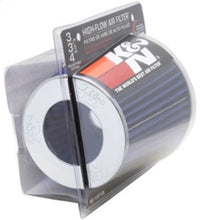Load image into Gallery viewer, K&amp;N Engineering Air Filters - Universal Fit K&amp;N Universal Air Filter Chrome Round Tapered Blue - 4in Flange ID x 1.125in Flange Length x 5.5in H