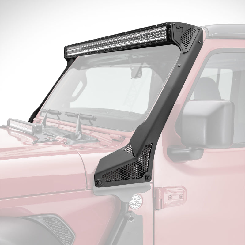 Go Rhino Light Mounts Go Rhino 18-20 Jeep Wrangler JL/JLU/Gladiator JT XE Windshield Light Bar Mount - 50in Single Row
