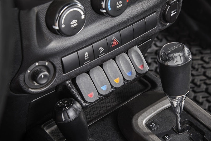 Rugged Ridge Dash & Interior Trim Rugged Ridge Lower Console Switch Panel 11-18 Jeep Wrangler JK/JKU